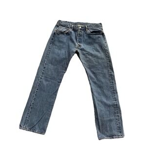 Levi's 501 Mens Medium Wash Button Fly Jeans Western Chore Outdoors Sz 34 /29